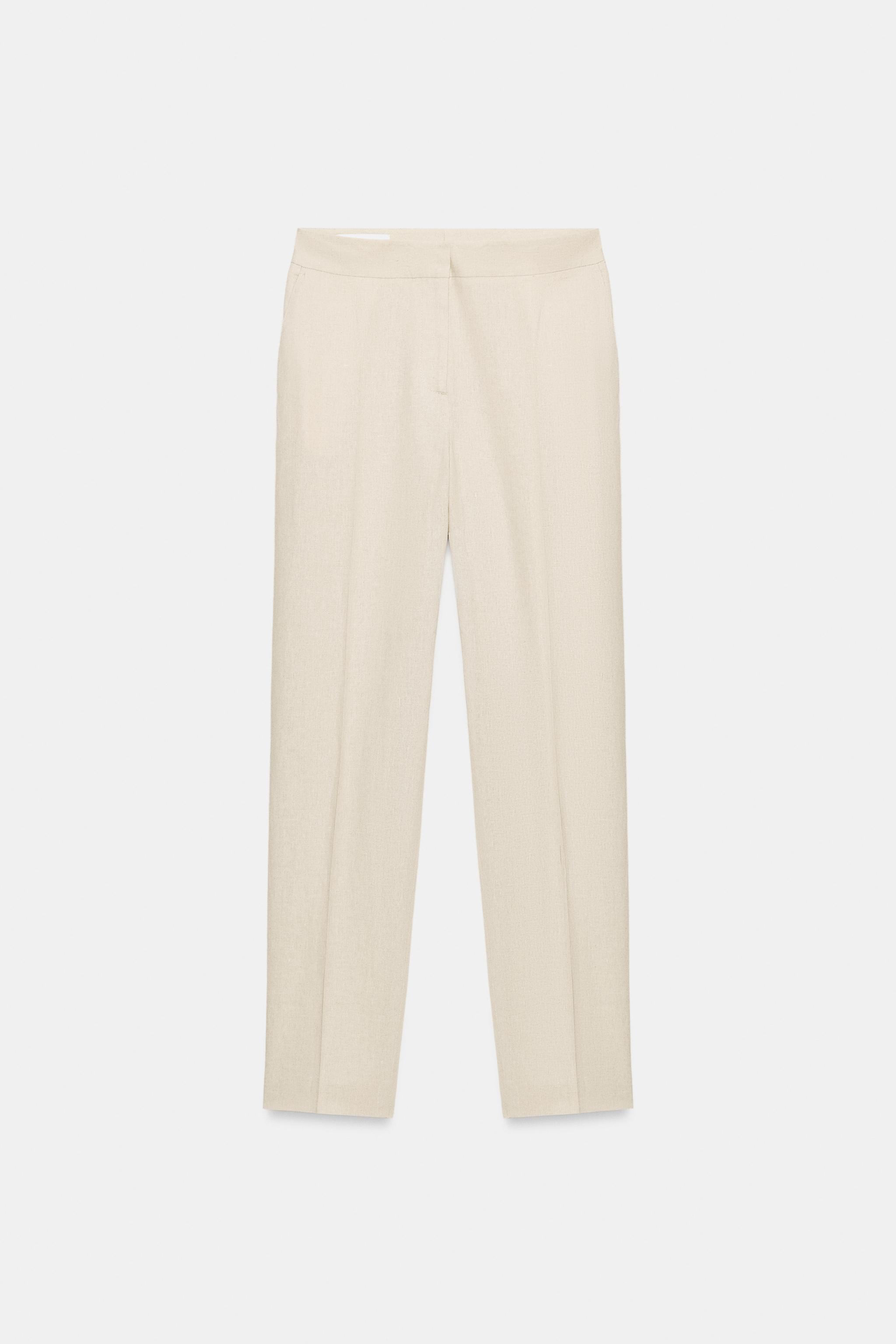 SLIM FIT LINEN PANTS